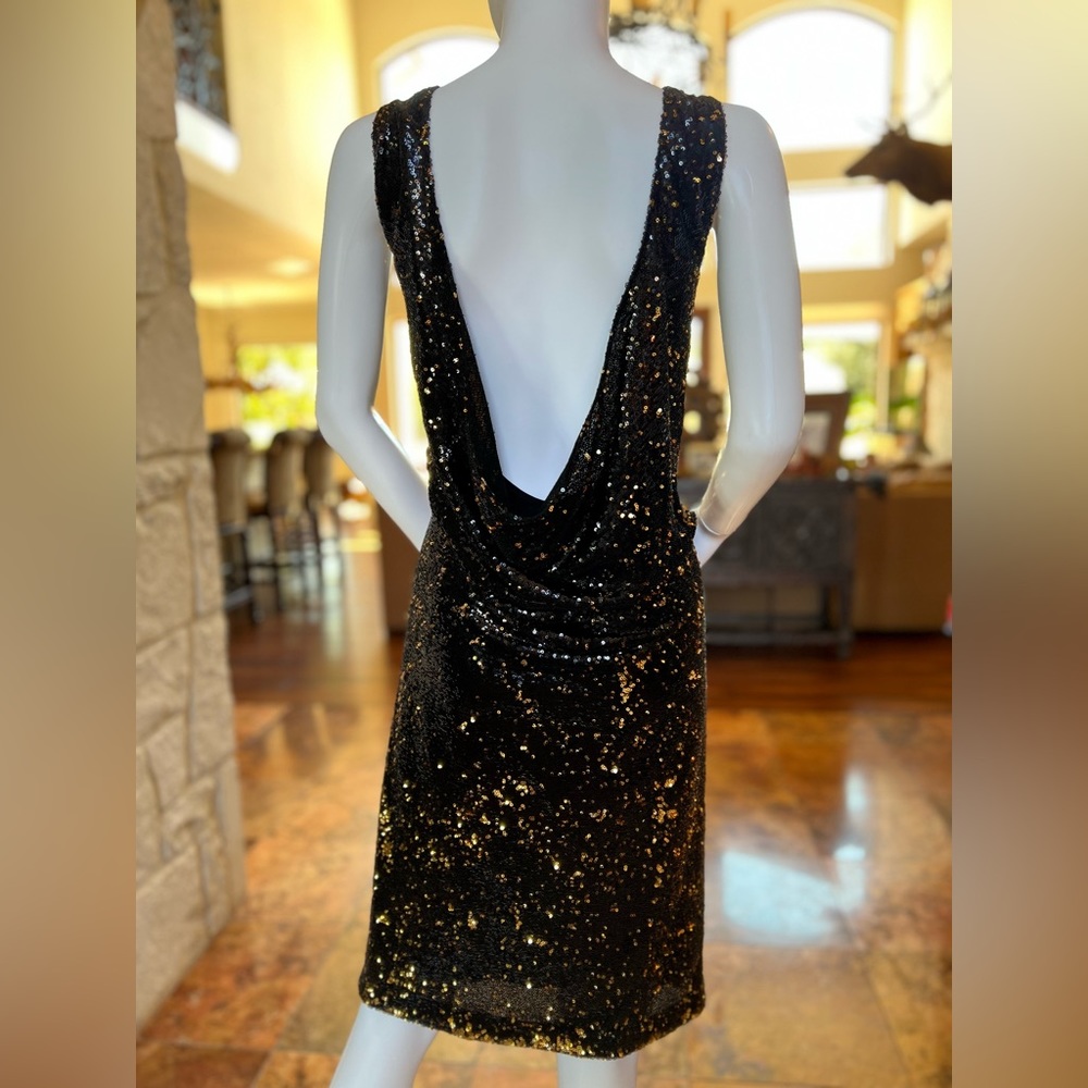 Zara Basic Collection Sequined Low Back Dress Med… - image 2